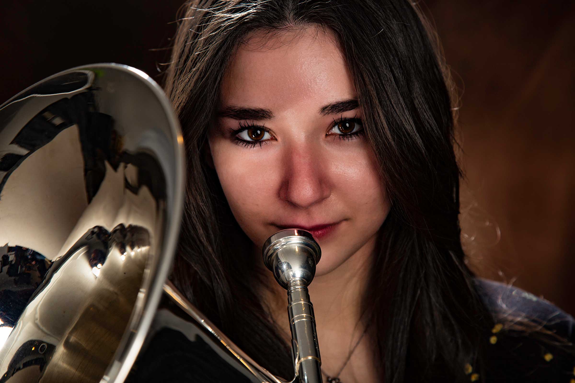A trumpet, up close