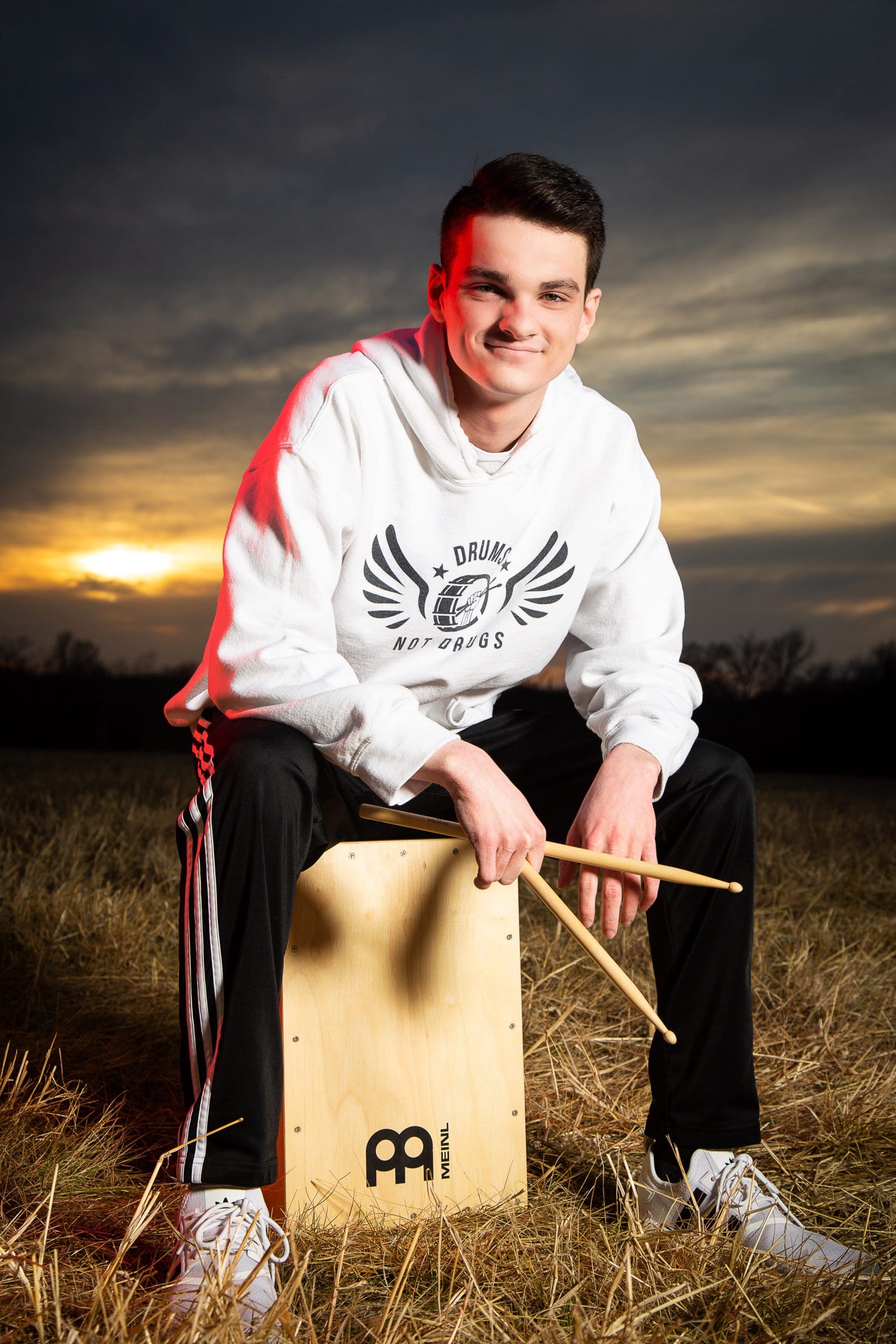 A cajon at sunset