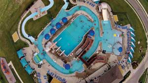Aerial view of the Spring Hill Aquatic Center pools